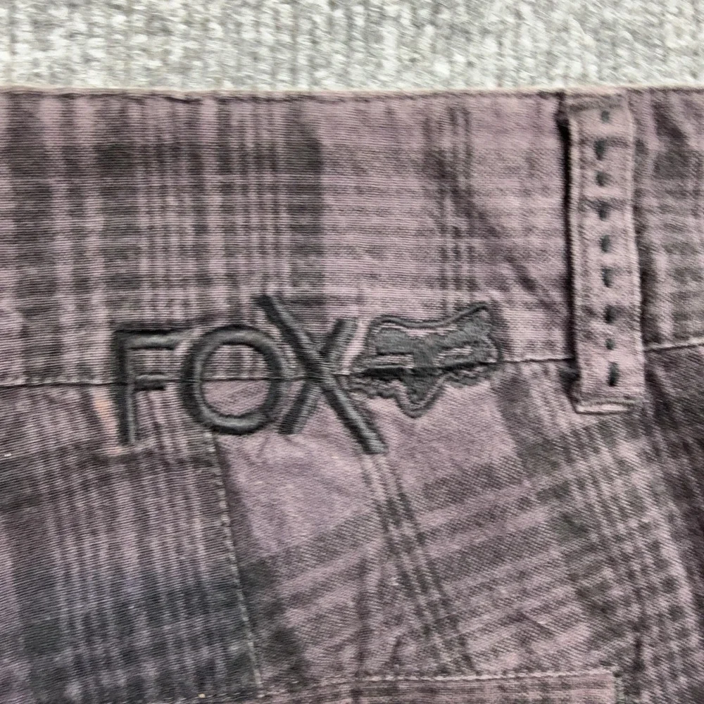 Fox Shorts Mens 36 Purple Plaid Chino 11 Inseam Flat Front Casual Cotton Pockets